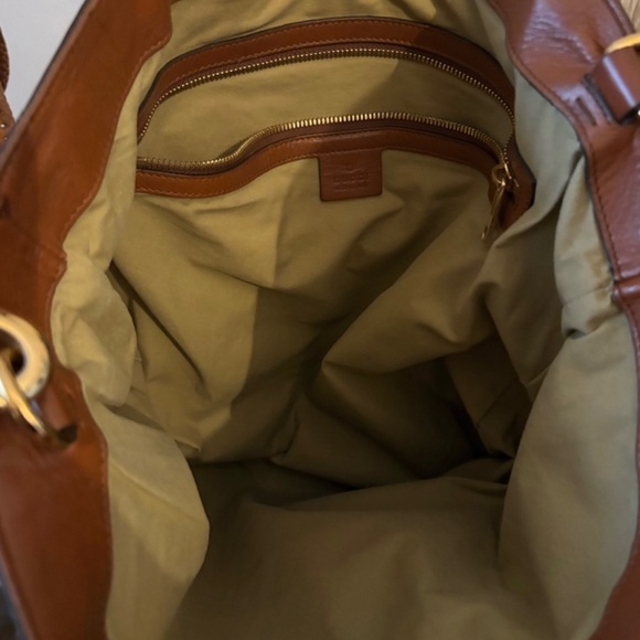 GUCCI Web Stripe Canvas Tote - Picture 4 of 5